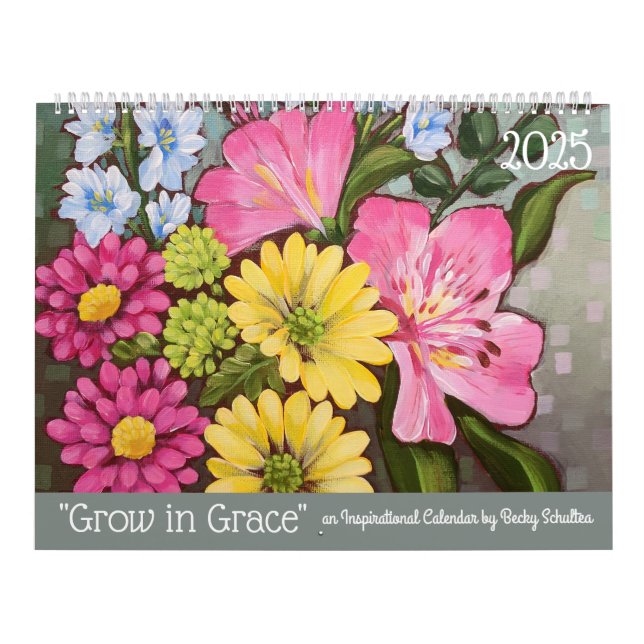 2025 Grow in Grace Inspirational Floral Calendar (Cover)