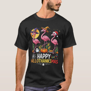 2025 Happy Halloween Thanksgiving Christmas Funny T-Shirt