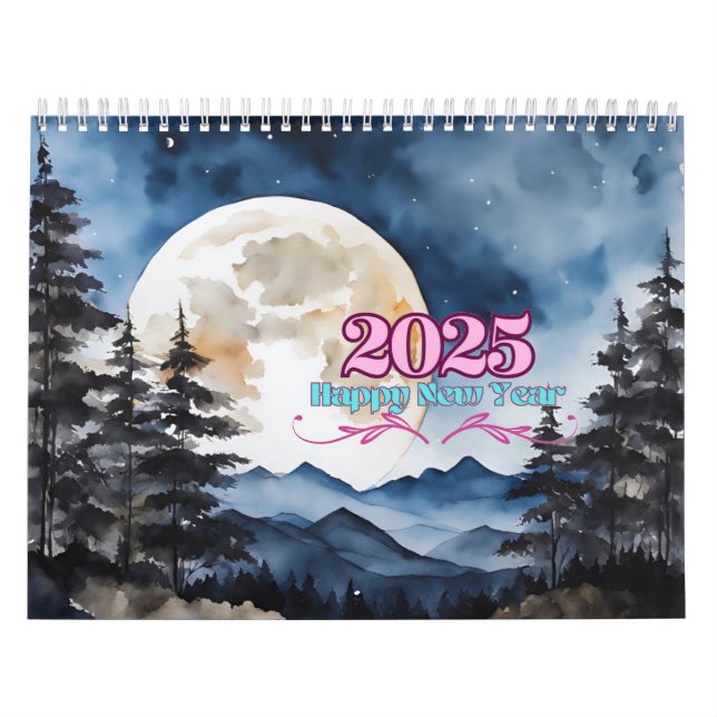 2025 Happy New Year Calendar 12 Full Colour Artwor (Cover)