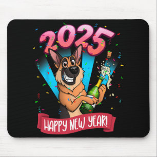 2025 Happy New Year German Shepherd Edition  Mouse Pad
