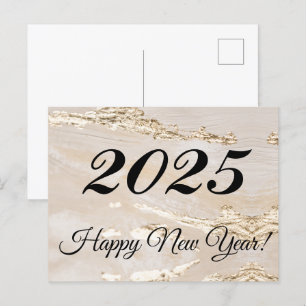 2025,Happy new year!gold modern background Postcard