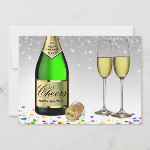 2025 Happy New Year Sparkling Wine Bottle