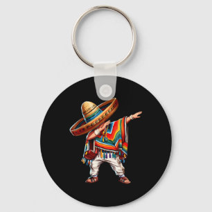 2025 Happy Party Mexican Boy Dabbing Poncho Cinco  Key Ring