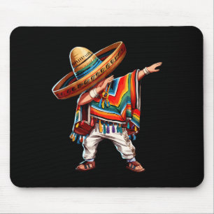 2025 Happy Party Mexican Boy Dabbing Poncho Cinco Mouse Pad