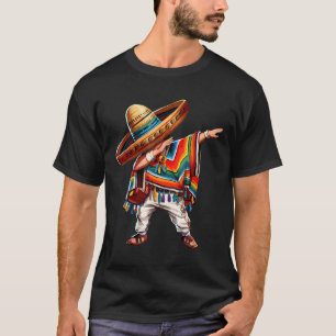 2025 Happy Party Mexican Boy Dabbing Poncho Cinco  T-Shirt