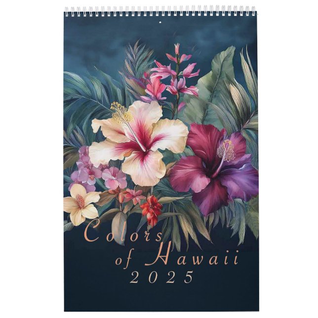 2025 Hawaiian Watercolor Flowers Calendar (Cover)