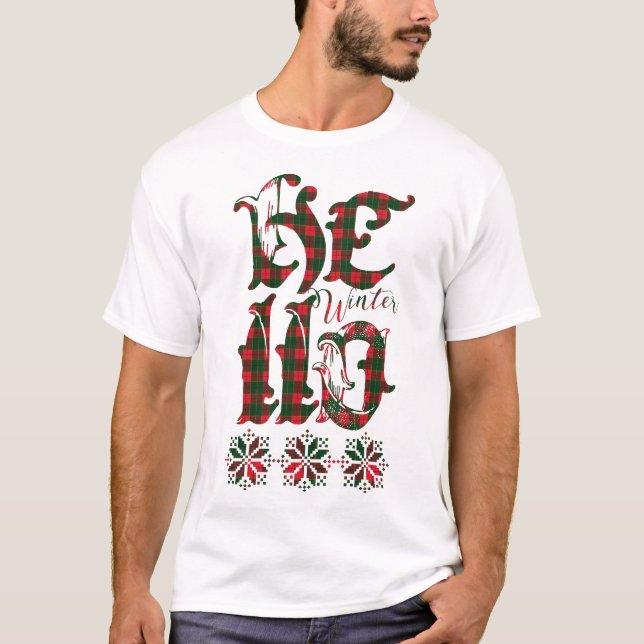 2025 Hello Winter Holiday Scotland Pattern T-Shirt (Front)