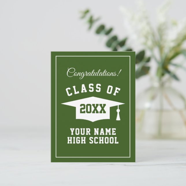 2025 High School grad party personalised postcards (Standing Front)
