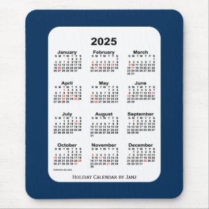 2025 Holiday Police Box Blue Calendar by Janz Mouse Pad