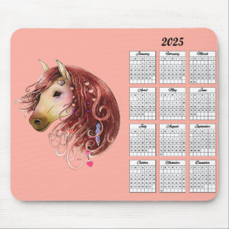 2025 Indian Love Horse Calendar Mouse Pad