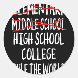 2025 Junior High Graduation Funny Middle School Gr Classic Round Sticker