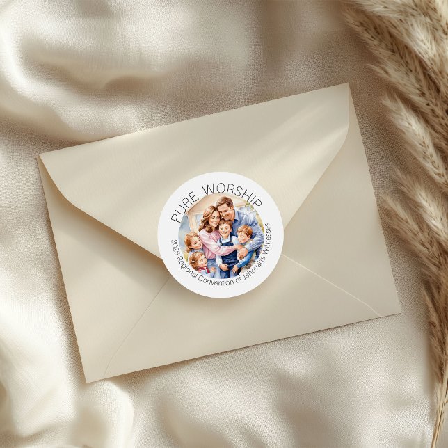 2025 JW Pure Worship Convention Family  Classic Round Sticker (Creator Uploaded)