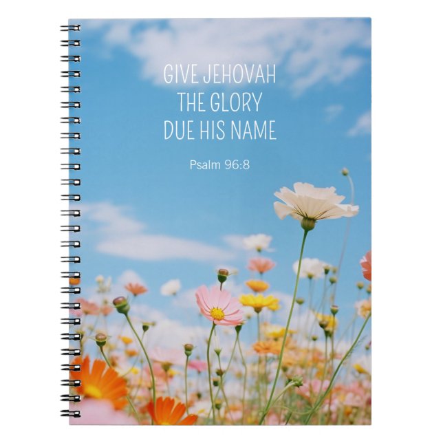 2025 JW Year Text Psalm 96:8 Floral Notebook (Front)