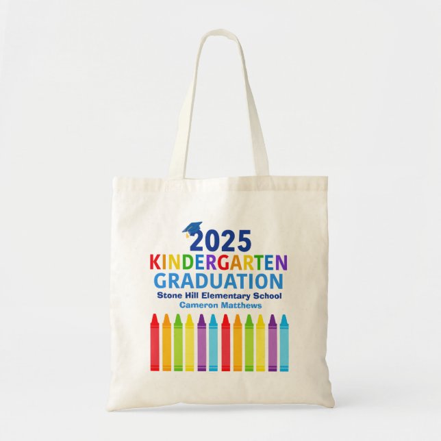 2025 Kindergarten Graduate Cute Custom Graduation Tote Bag (Front)