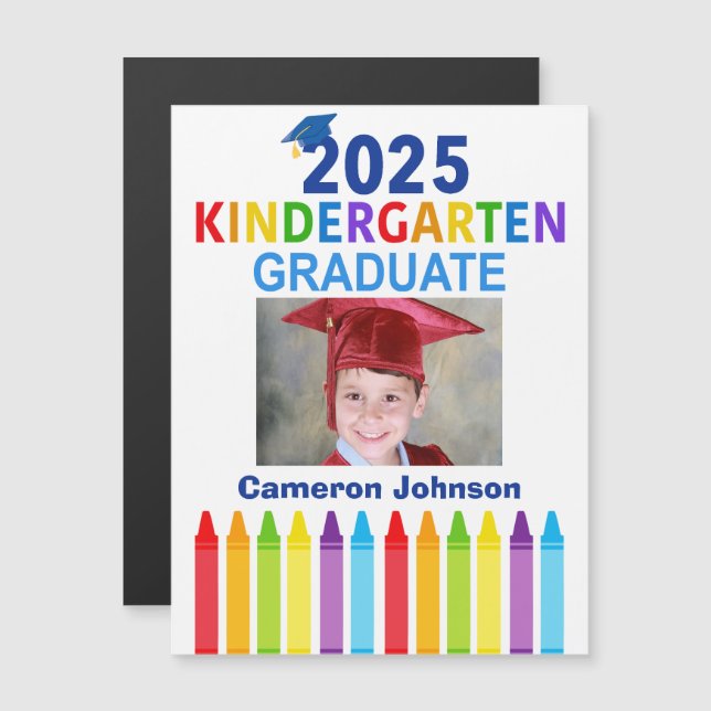 2025 Kindergarten Graduation Photo Magnet Card (Front/Back)