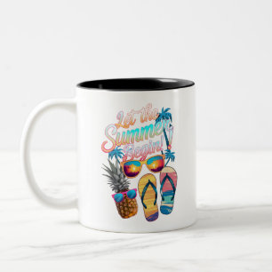 2025 Let The Summer Begin 2025 Summer Vacation Two-Tone Coffee Mug