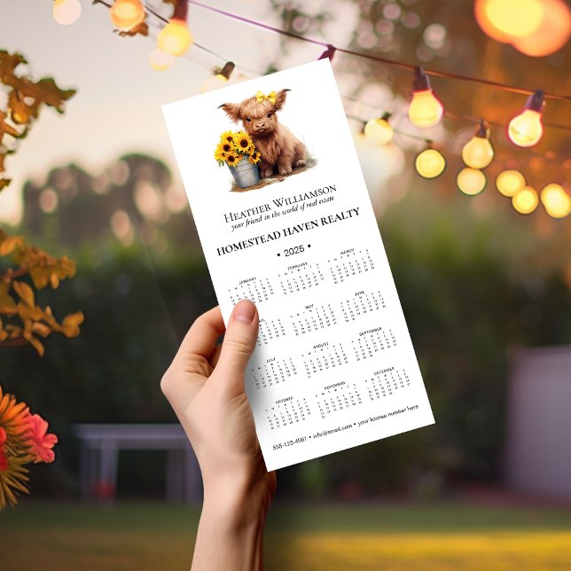 2025 Magnetic Highland Cow Business Calendar (Creator Uploaded)