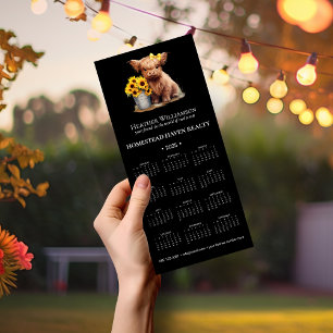2025 Magnetic Highland Cow Business Calendar