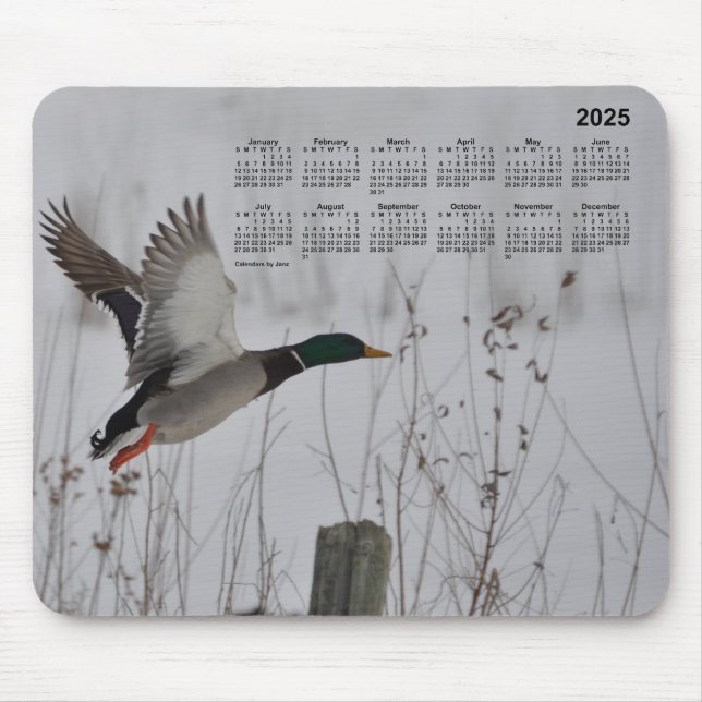 2025 Mallard in Flight Calendar by Janz Mouse Pad (Front)