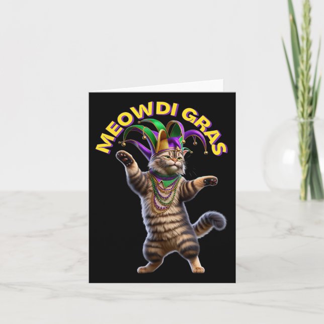 2025 Matching Mens Womans Funny Meowdi Gras Cat Ma Card (Front)
