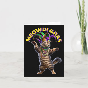 2025 Matching Mens Womans Funny Meowdi Gras Cat Ma Card