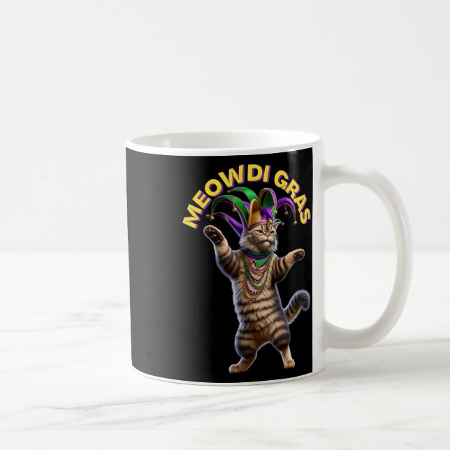 2025 Matching Mens Womans Funny Meowdi Gras Cat Ma Coffee Mug (Right)