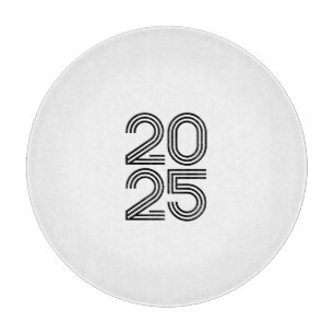 2025 Minimalist T-Shirt - Design for New Year Cutting Board