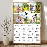 2025 Modern Family 4 Photo Collage Custom Calendar Poster<br><div class="desc">Introducing the 2025 Family Monogram Calendar Poster – a perfect blend of style, personalisation, and functionality for your home! This beautiful wall calendar is designed to keep your family organised while adding a personal touch to your decor. Featuring four stunning photos, you can showcase your cherished family moments with kids,...</div>