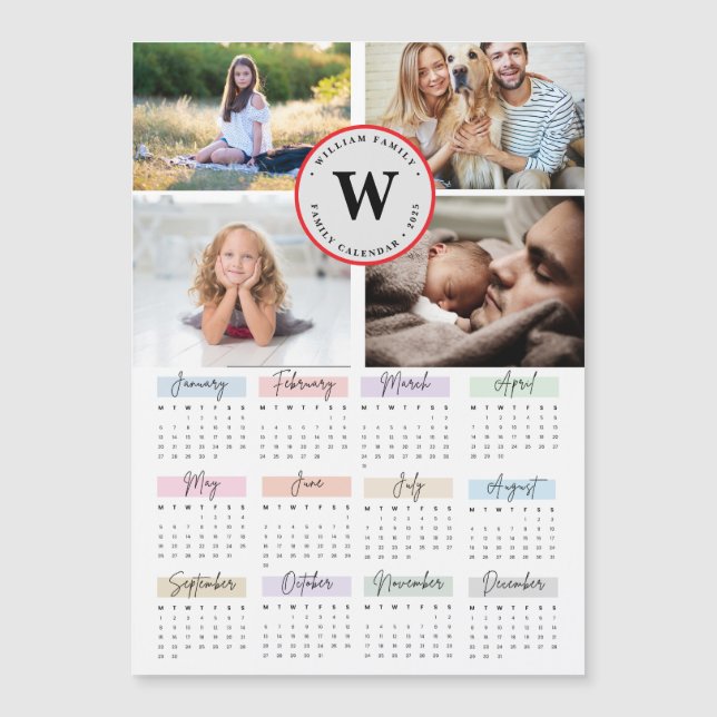 2025 Modern Family 4 Photo Collage Custom Magnetic Invitation (Front)