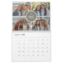 2025 Modern Friends Photo Collage Minimal Monthly