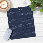 2025 Modern Minimalist Navy Blue Calendar Mouse Pad<br><div class="desc">🌟This is for 2025🌟 2025 Modern Simple Navy Blue and White Calendar Mouse Pad featuring a simple,  minimalist year-at-a-glance calendar. The colours are all customisable. Please contact us at cedarandstring@gmail.com if you need assistance with the design or matching products.</div>