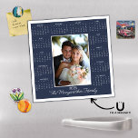 2025 Modern Navy Blue Photo Magnetic Calendar<br><div class="desc">2025 Photo Magnetic Calendar Magnet Navy Blue Holiday Card in modern, classic Navy Blue. Add your photo and name for a fun, personalised gift! Perfect for stocking stuffers or small gifts for friends, family, and loved ones. ✨THIS IS FOR 2025.✨ Please contact us at cedarandstring@gmail.com if you need assistance with...</div>