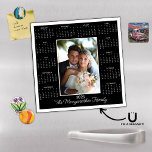 2025 Modern Photo Magnetic Calendar Holiday Card<br><div class="desc">2025 Photo Magnetic Calendar Magnet Holiday Card in modern, classic black, and white. Add your photo and name for a fun, personalised gift! Perfect for stocking stuffers or small gifts for friends, family, and loved ones. ✨THIS IS FOR 2025.✨ Please contact us at cedarandstring@gmail.com if you need assistance with the...</div>