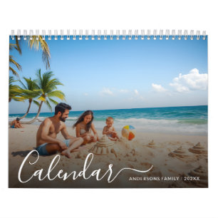 2025 Modern Script 13 Family Photos Calendar
