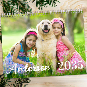 2025 Modern Simple Personalised Family Photos Calendar