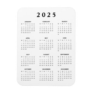 2025 Monthly Calendar Magnet
