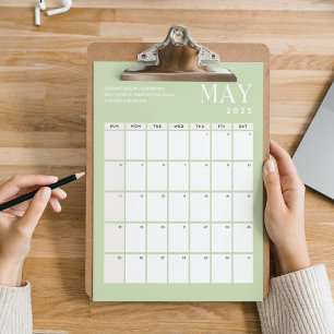 2025 Monthly Calendar May Poster