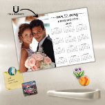 2025 Mr Mrs Newlywed Just Married Photo Calendar<br><div class="desc">2025 Customisable Family Name and Photo Calendar Holiday Card featuring your personalised photo and name. 🌟This is for 2025🌟 Show off your new marriage or engagement with this limited-edition custom Calendar Card! It's never too early to start thinking about next year. Now you can have a personalised one-of-a-kind gift for...</div>