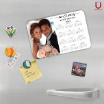 2025 Mr Mrs Newlywed Just Married Photo Magnet<br><div class="desc">2025 Customisable Family Name and Photo Calendar Magnets featuring your personalised photo and name. 🌟This is for 2025🌟 Show off your new marriage or engagement with this limited-edition custom Calendar Magnet! It's never too early to start thinking about next year. Now you can have a personalised one-of-a-kind gift for friends...</div>