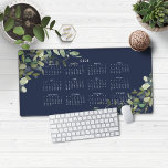 2025 Navy Blue Greenery Calendar Desk Mat<br><div class="desc">🌟This is for 2025🌟
2025 Navy Blue Greenery Calendar Desk Mat Mouse Pad. This version is in chic navy blue,  but the colours can easily be customised! Please contact us at cedarandstring@gmail.com if you need assistance with the design or matching products.</div>