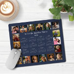 2025 Navy Blue Multiple Photo Collage Calendar Mouse Pad<br><div class="desc">🌟2025 Navy Blue Multiple Photo Collage Calendar Mouse Pad featuring a simple, minimalist year-at-a-glance calendar and 18 of your favourite photos. All the colours are all customisable. Makes a great gift for grandparents, parents, aunts, uncles, godparents, and more! Please contact us at cedarandstring@gmail.com if you need assistance with the design...</div>