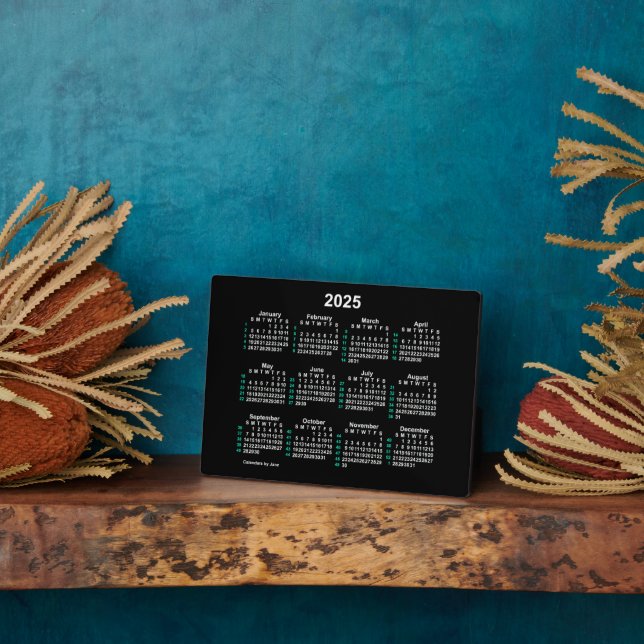 2025 Neon 52 Week ISO Desk Calendar by Janz 5x7 Plaque (Side)
