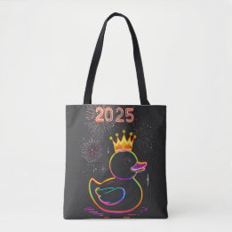 2025 Neon Duck Fireworks Celebration Tote Bag