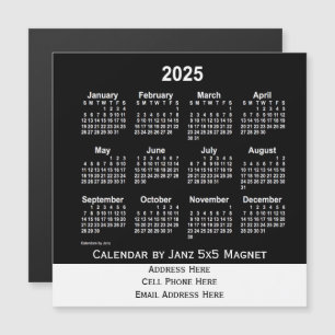 2025 Neon White Business Calendar by Janz