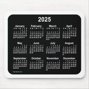 2025 Neon White Calendar by Janz Two Tone Mouse Pad