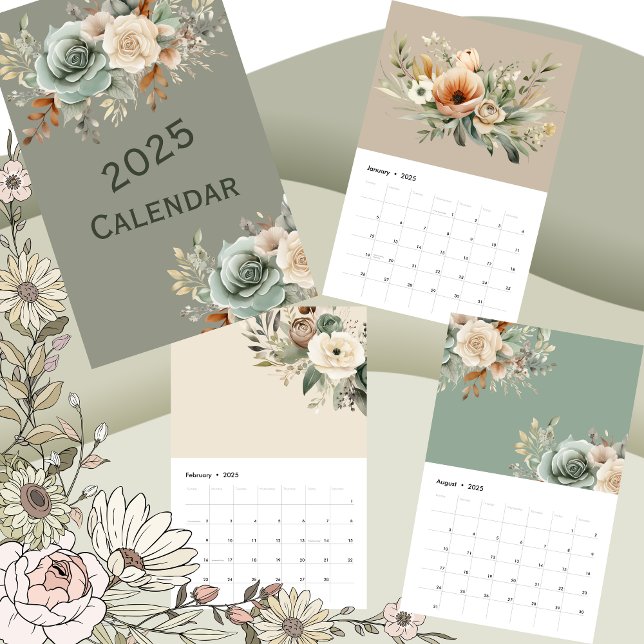 2025 Neutral Sage Floral Calendar (2025 Neutral Sage Floral Calendar)