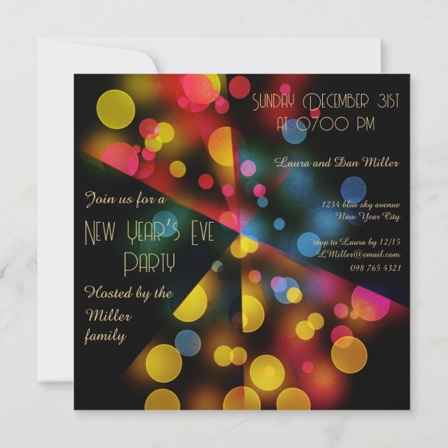 2025 new year with colourful warm bubbles invitation (Back)