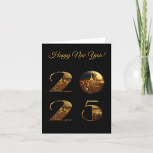 2025 New Years Eve-Gold- Holiday Card