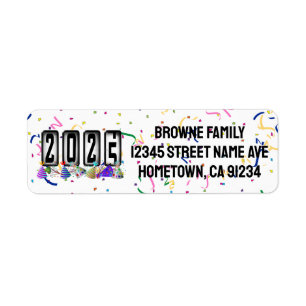 2025 New Years Odometer Return Address Label