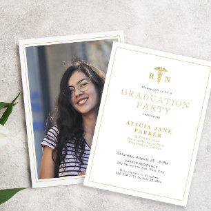 2025 nursing school elegant nurse photo graduation invitation